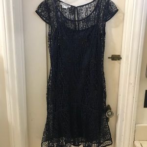 Navy Lace Kay Unger Dress